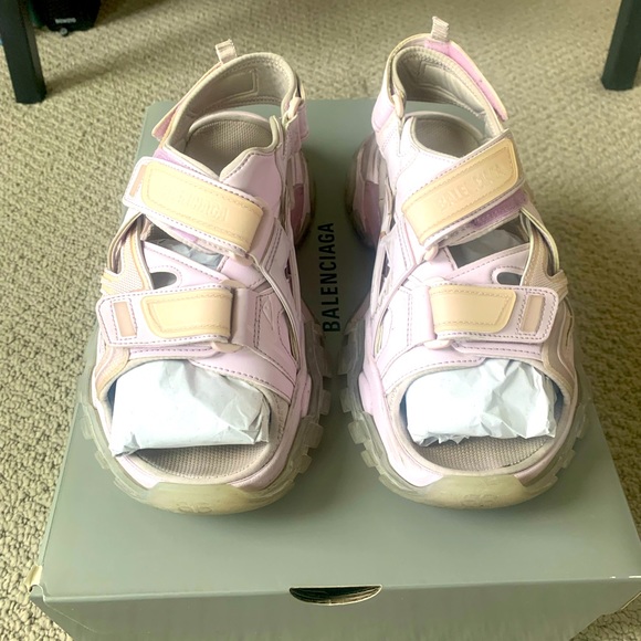 Balenciaga Track Touch Strap Sandals Lilac Lavender 38 - Picture 5 of 14